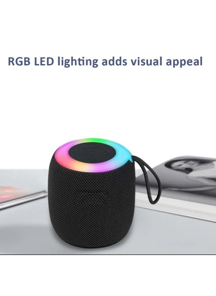 Generic - Wireless Bluetooth Speaker Subwoofer Outdoor Portable Car Home Atmosphere Desktop Small Mini Speaker with RGB light support Radio ,TF card, flash memory - Black - Image 1