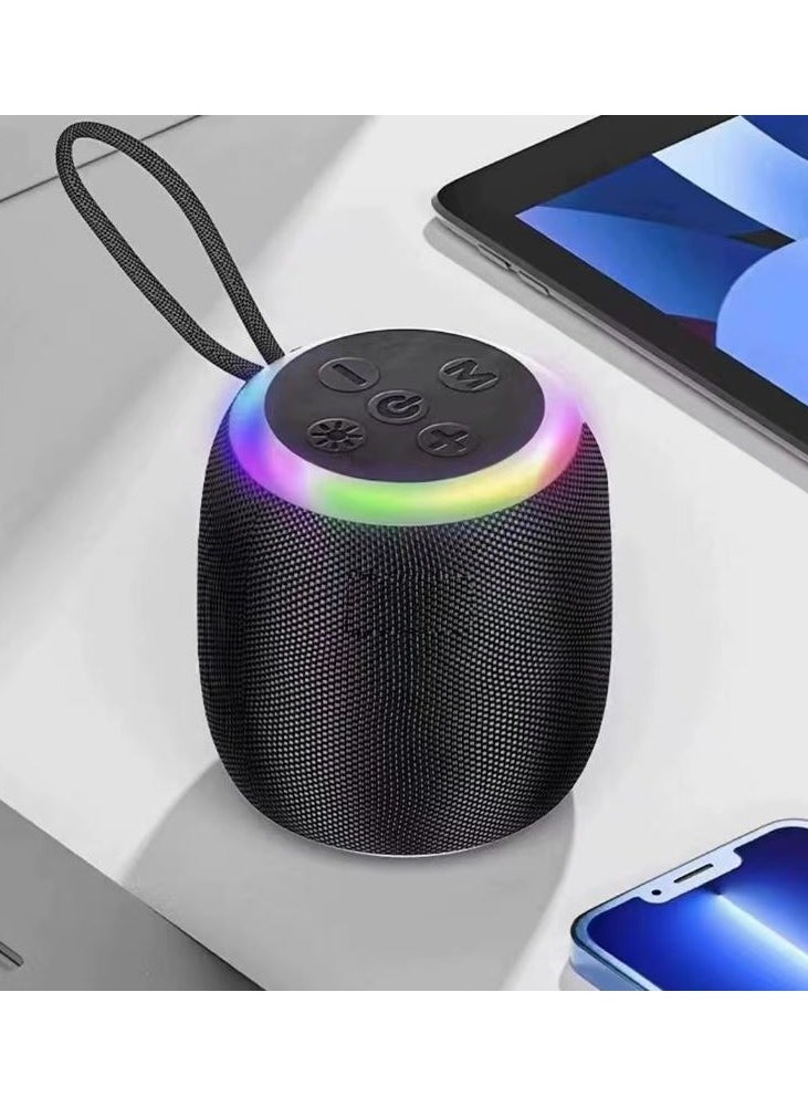 Generic - Wireless Bluetooth Speaker Subwoofer Outdoor Portable Car Home Atmosphere Desktop Small Mini Speaker with RGB light support Radio ,TF card, flash memory - Black - Image 1