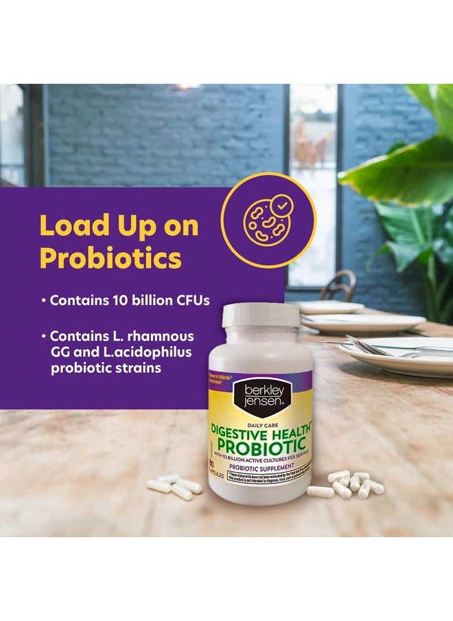 Berkley Jensen - berkley jensen Daily Care Digestive Health Probiotics for Women & Men - Advanced Formula with Lactobacillus Rhamnosus GG & Lactobacillus Acidophilus - for Immune Support & Gut Health - 80 Capsules - Image 1