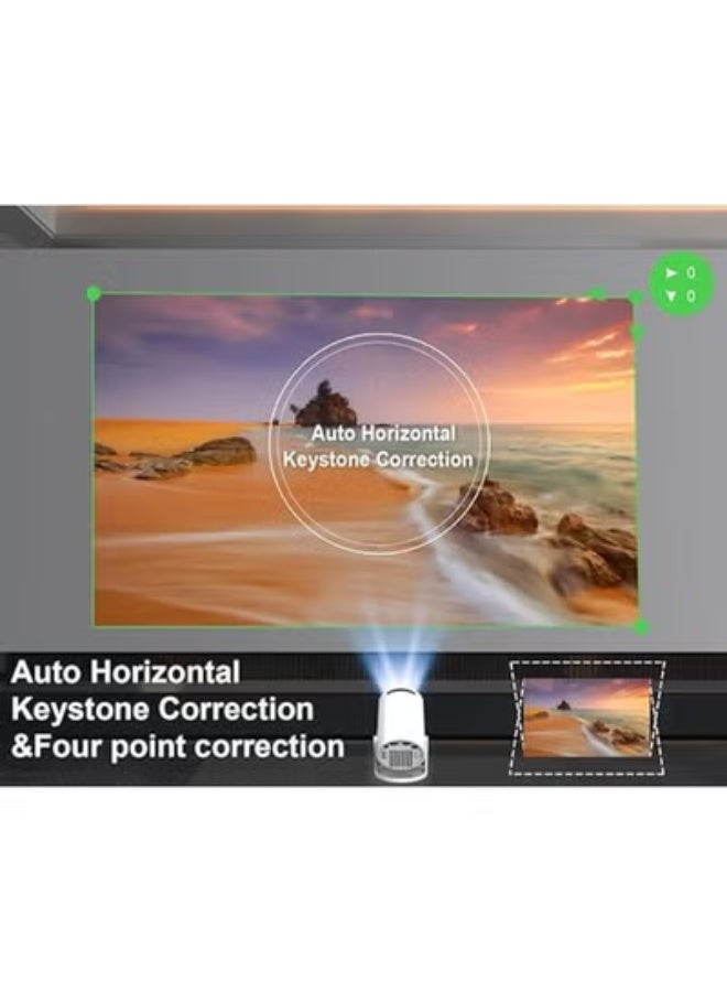 جهاز عرض محمول صغير – واي فاي 6 – نظام أندرويد 11 – دعم 4K و1080P كامل – سطوع 8000 لومن – تصحيح تلقائي للعرض ودوار 180 درجة - Image 3