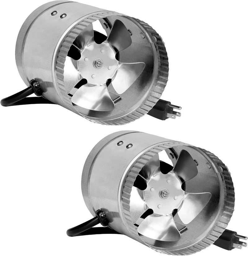 I-Power 4 Inch Inline Duct Fan with Low Noise, HVAC Exhaust Booster Fan for Basements, Bathrooms, Kitchens, Workshops and Attics Ventilation, 2 Pack - Image 1