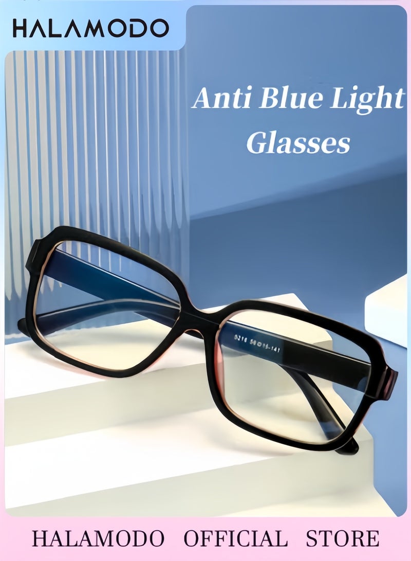 هالامودو نظارات قراءة للجنسين نظارات قراءة للجنسين نظارات حجب الضوء الأزرق كبيرة الحجم نظارات مربعة عصرية مضادة للإجهاد نظارات ألعاب الكمبيوتر نظارات ألعاب الكمبيوتر تقليل إجهاد العين نظارات ألعاب - Image 1