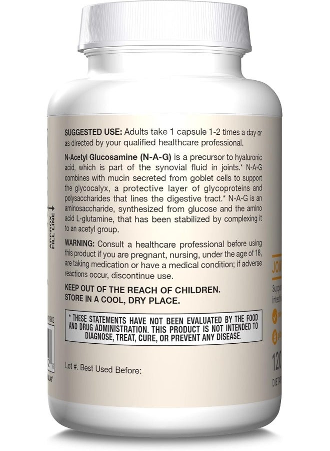 jarrow formulas N-A-G 700 Mg 120 Veggie Caps N-Acetyl Glucosamine Versatile Form Of Glucosamine Supports Joint & Intestinal Health Up To 120 Servings  - Image 3
