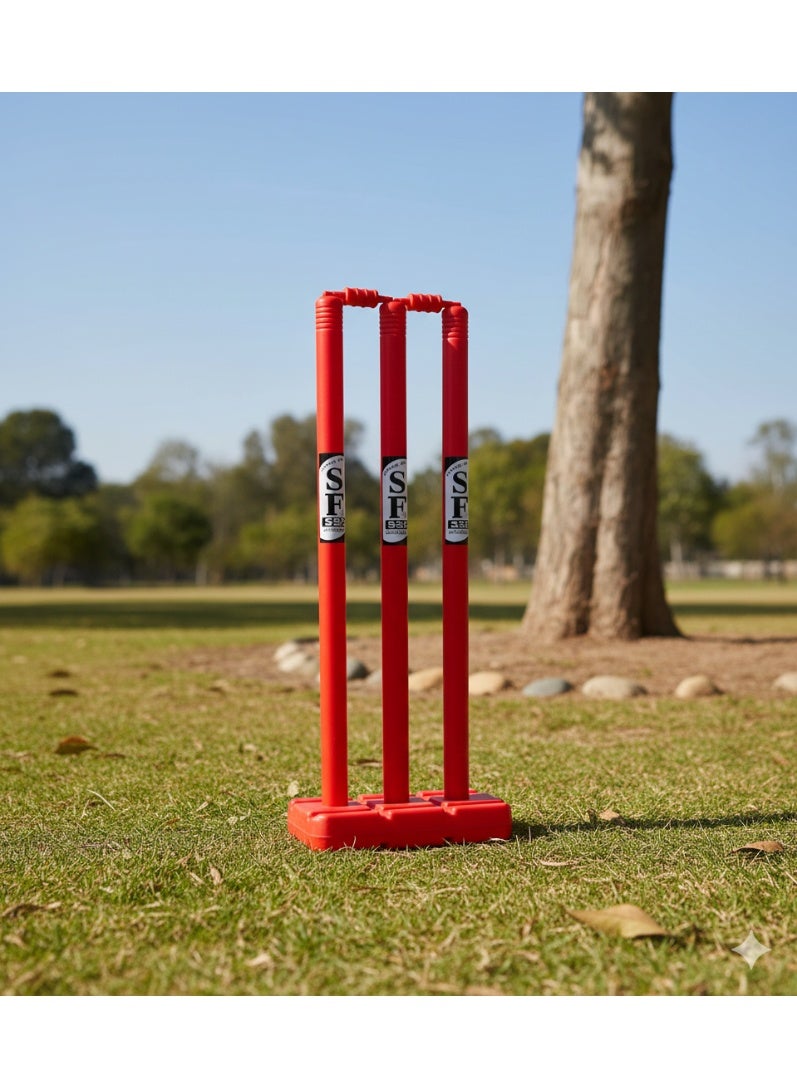 اس اف جذوع كريكيت مع دعامات - قاعدة ثابتة، متينة وناعمة الملمس لمباريات جميع المستويات - Image 3