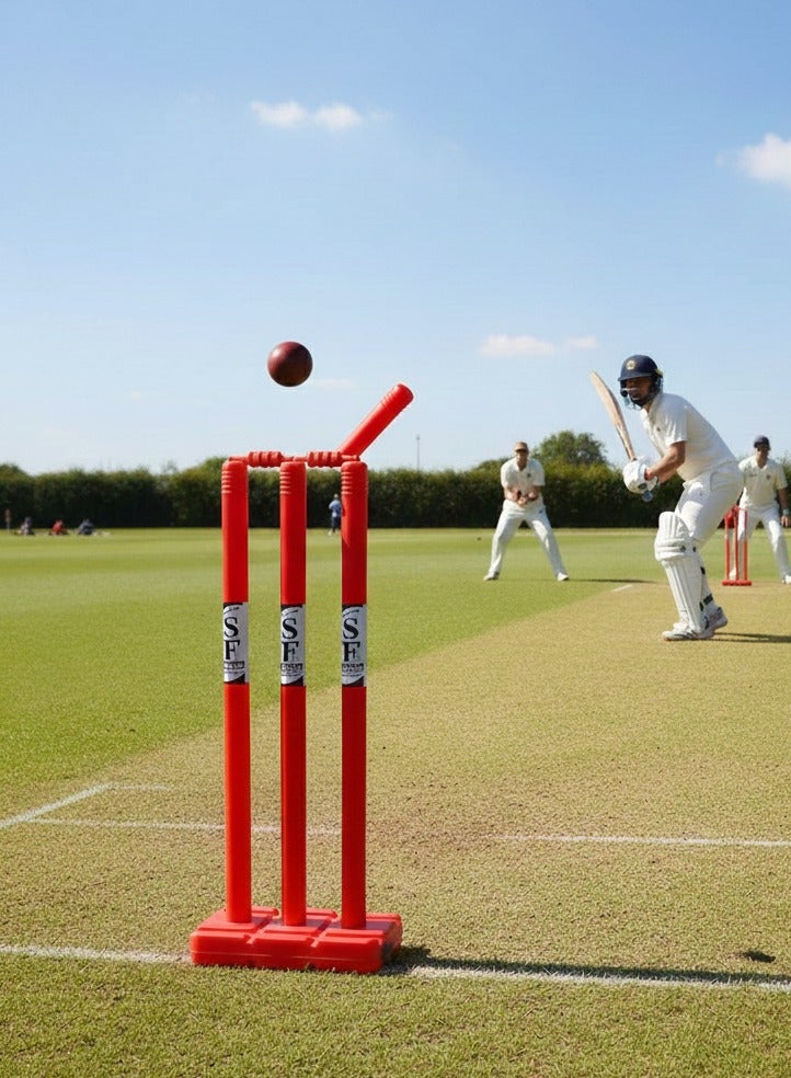 اس اف جذوع كريكيت مع دعامات - قاعدة ثابتة، متينة وناعمة الملمس لمباريات جميع المستويات - Image 4