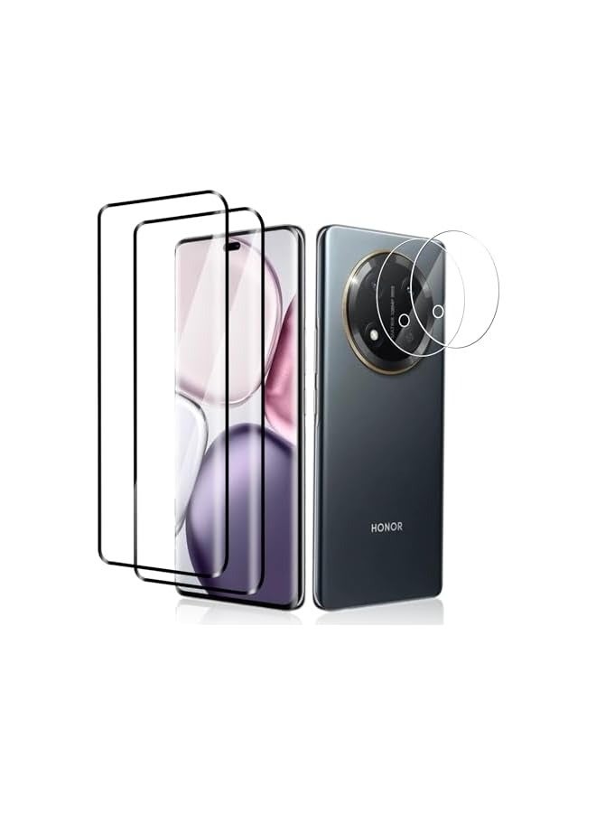 بروماس [2+2] واقي شاشة متوافق مع Honor X9c 5G، طبقة من الزجاج المقسى مع واقي عدسة الكاميرا، صلابة 9H مقاومة للخدش، مضادة لبصمات الأصابع، HD Clear (شفاف) - Image 1