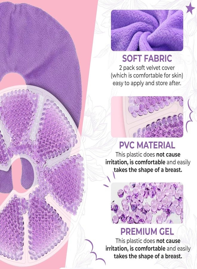 Suicune Breast Therapy Packs, Cold & Hot Breast Pads,Postpartum Breastfeeding Relief, for Nipple Pain Relief, Mastitis, Engorgement, 2 Pack Gel Pads with 2 Soft Covers - Image 4