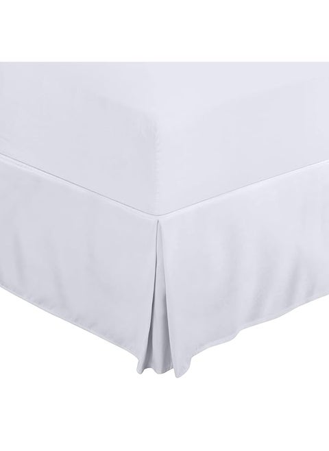 King Bed Skirt Soft Quadruple Pleated Ruffle Easy Fit With 16 Inch Tailored Drop Hotel Quality Shrinkage And Fade Resistant King White