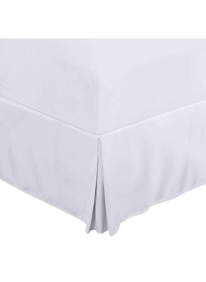erorex King Bed Skirt Soft Quadruple Pleated Ruffle Easy Fit With 16 Inch Tailored Drop Hotel Quality Shrinkage And Fade Resistant King White  - Image 1