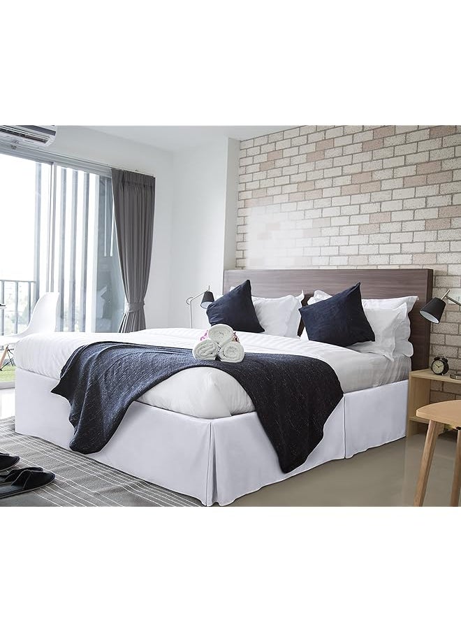 erorex King Bed Skirt Soft Quadruple Pleated Ruffle Easy Fit With 16 Inch Tailored Drop Hotel Quality Shrinkage And Fade Resistant King White  - Image 5