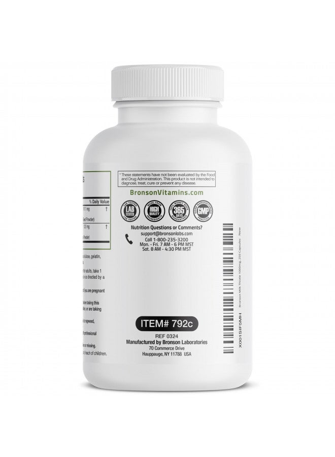 Bronson Bronson Milk Thistle Silymarin Marianum & Dandelion Root Liver Health Support, Antioxidant Support, Detox, 250 Capsules  - Image 4