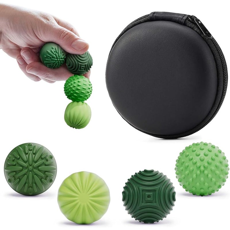 luckdoor Silicone Magnetic Balls Fidget Toys for Adults & Teens,4PCS Stress Relief Sensory Toys for Autism ADHD Anxiety,Fun Textures Gadgets,Office Desk Toy,Stocking Stuffers for Women Men Teen Gift - Image 1