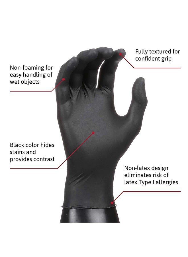 100-Piece Nitrile Powder Free Gloves Set Black M - Image 3