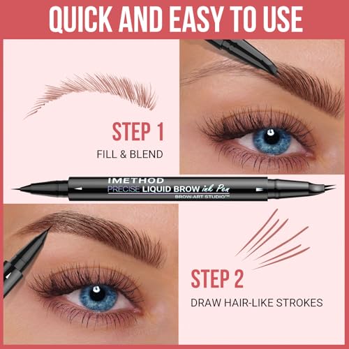 iMethod Curved Eyebrow Pen - Eyebrow Pencil, Brow Pencil 2-in-1 Dual-Ended Microblading Eyebrow Pen with Micro-Fork-Tip and Precise Brush-Tip Create Natural Hair-Like Brows, Last All-Day, Dark Brown - Image 5