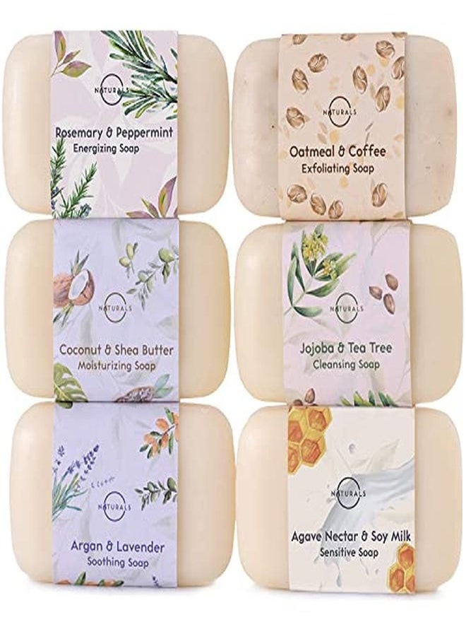 O Naturals 6 Piece Moisturizing Body Wash Bar Soap Collection. Face Soap Acne Soap 100% Natural Organic Ingredients & Therapeutic Essential Oils. Vegan Gift Set Triple Milled Women & Men 4Oz Each  - Image 1