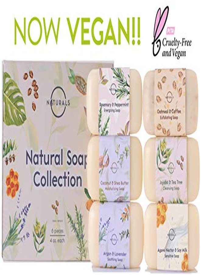 O Naturals 6 Piece Moisturizing Body Wash Bar Soap Collection. Face Soap Acne Soap 100% Natural Organic Ingredients & Therapeutic Essential Oils. Vegan Gift Set Triple Milled Women & Men 4Oz Each  - Image 5
