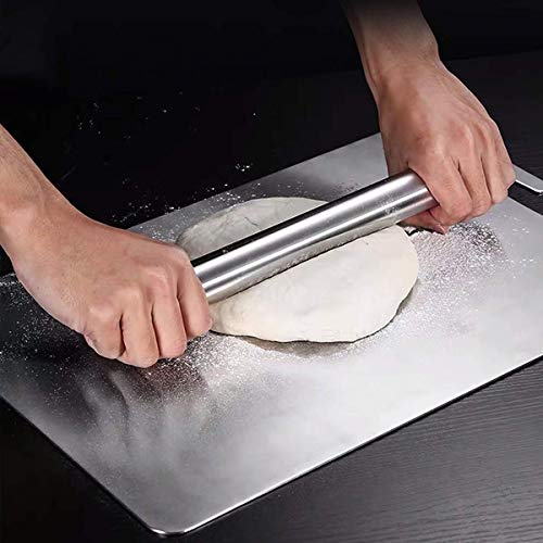 INDIAN DECOR 50199 Super Slim Stainless Steel Cutting Board,Multi Purpose Chopping Board, Unique Safe Butcher Block for Food Preparation (13.78"x 10.63") Made in India!! - Image 5