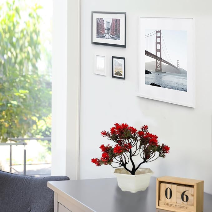 ATEVON ATEVON Artificial Flowers with Pot for Decoration for Table top, Home Decor, Office Decor, Cherry Blossom Flowers  - Image 5