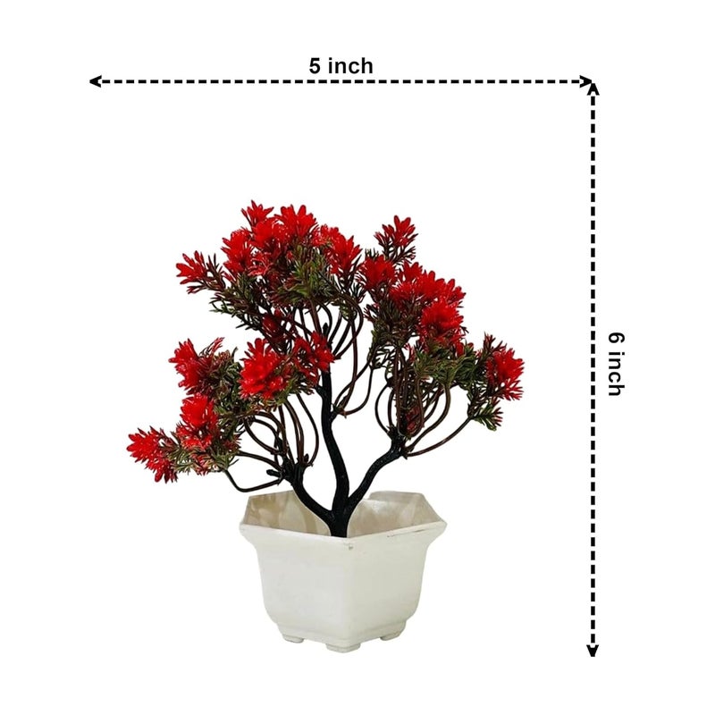 ATEVON ATEVON Artificial Flowers with Pot for Decoration for Table top, Home Decor, Office Decor, Cherry Blossom Flowers  - Image 3