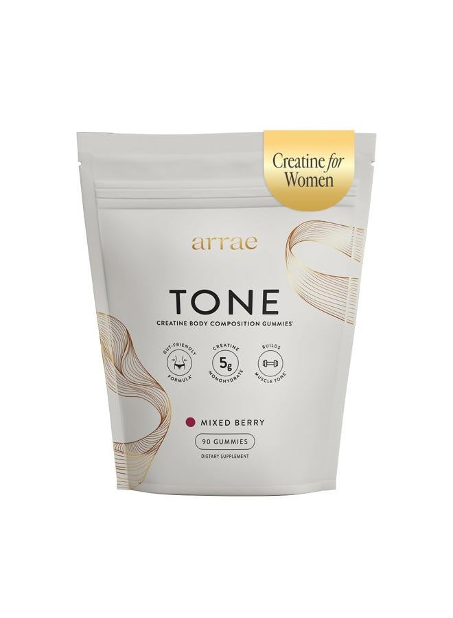 Arrae Tone Gummies – Creatine Monohydrate 5g for Women – Support Lean Muscle, Strength & Recovery – Hormone-Friendly Muscle Toning Supplement – Mixed Berry Flavor – 90 Count - Image 1