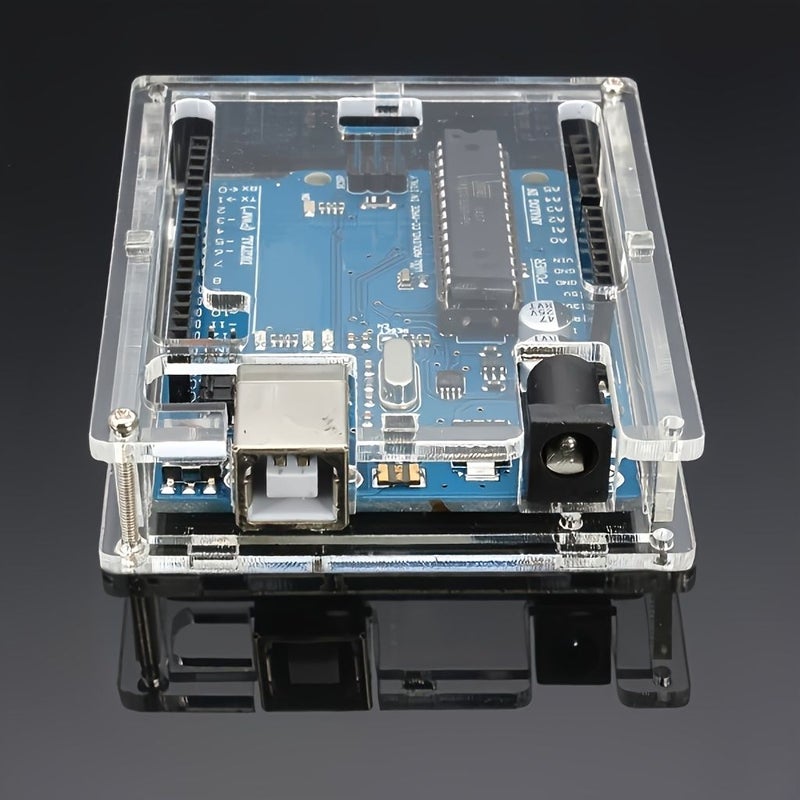مجموعة من غلافين أكريليك شفاف أبيض لوحة Arduino Uno R3 غلاف واقي للوحة التطوير Uno R3 - Image 4