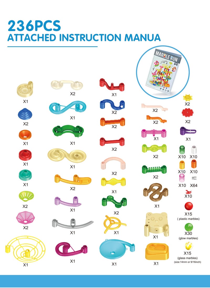 null - 236Pcs Maze Track Game, 3D Building Blocks Toys, Educational STEM Toys, Equipped with ElectricElevator, Boys and Girls 3+ - Image 1
