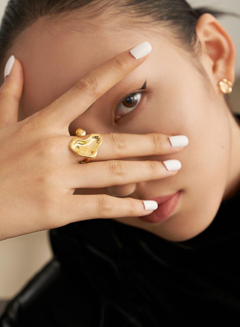 Saraia Silver & Vintage Gold Landscape-Inspired Rings - Image 2