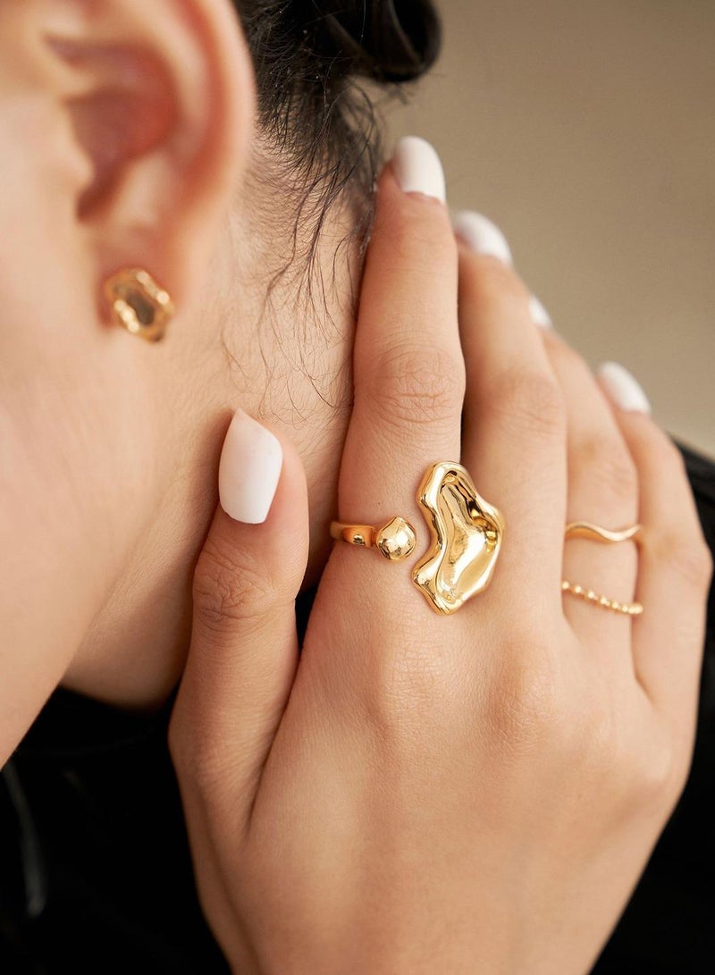 Saraia Silver & Vintage Gold Landscape-Inspired Rings - Image 3