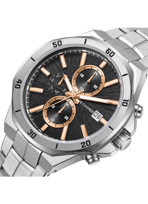Men's Multi Function Display Watch With Silver Metal Strap - LC08087.340