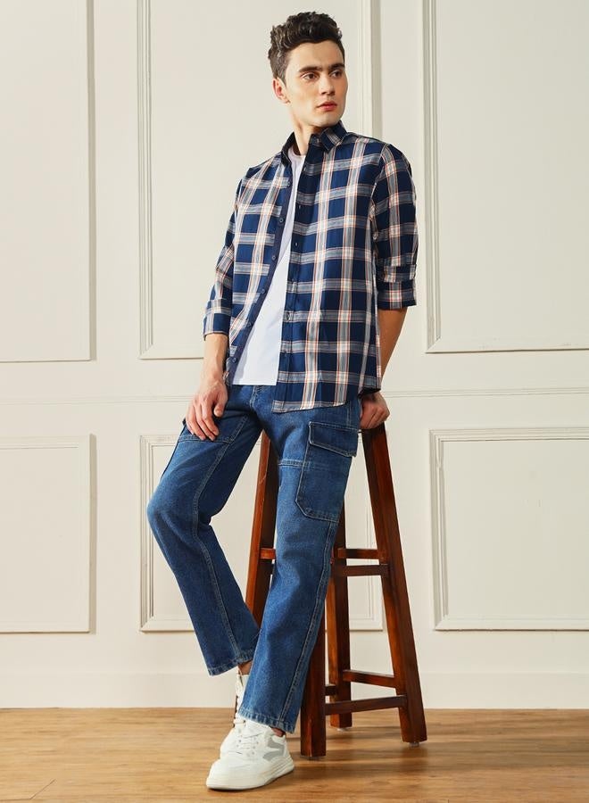 Dennis Lingo Men’s Dark Blue Relaxed Fit Jeans  - Image 1
