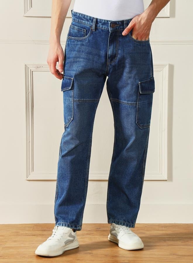 Dennis Lingo Men’s Dark Blue Relaxed Fit Jeans - Image 1