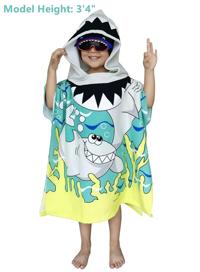Athaelay Wearable Towel for Kids Toddlers Bath Pool Beach Swim Poncho Cover-ups Swimwear for Little Boys Girls, Shark Theme with Bag - Image 3