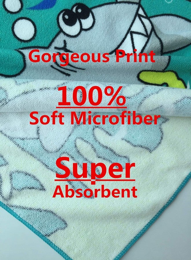 Athaelay Wearable Towel for Kids Toddlers Bath Pool Beach Swim Poncho Cover-ups Swimwear for Little Boys Girls, Shark Theme with Bag - Image 4