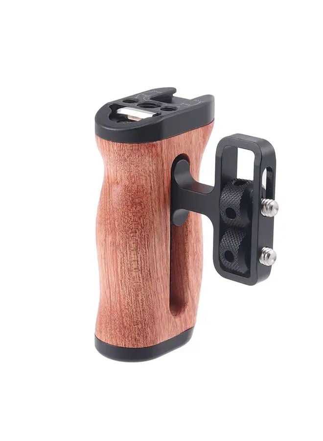 Universal Camera Side Handle With Cold Shoe For Sony Canon Nikon DSLR Wooden Handgrip - Image 5