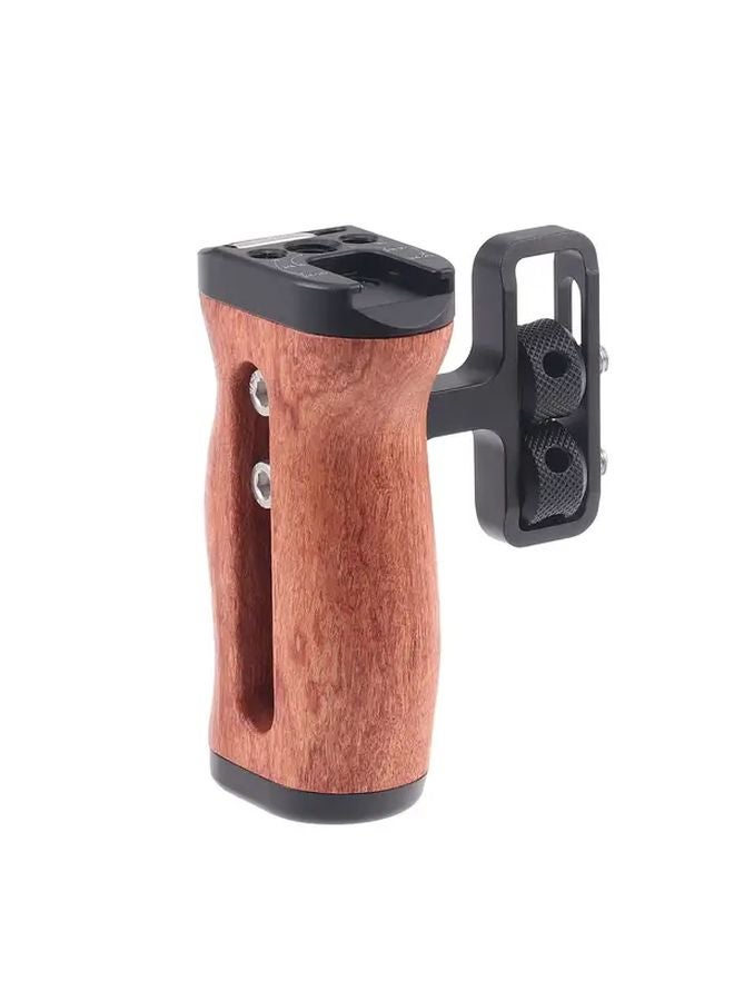 Universal Camera Side Handle With Cold Shoe For Sony Canon Nikon DSLR Wooden Handgrip - Image 3