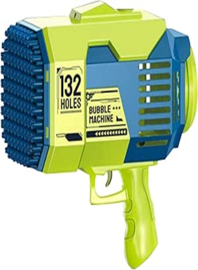 Little Story - 132 Holes Bubble Machine Gun wt Light/Bubble Maker for Kids Indoor & Outdoor- Green