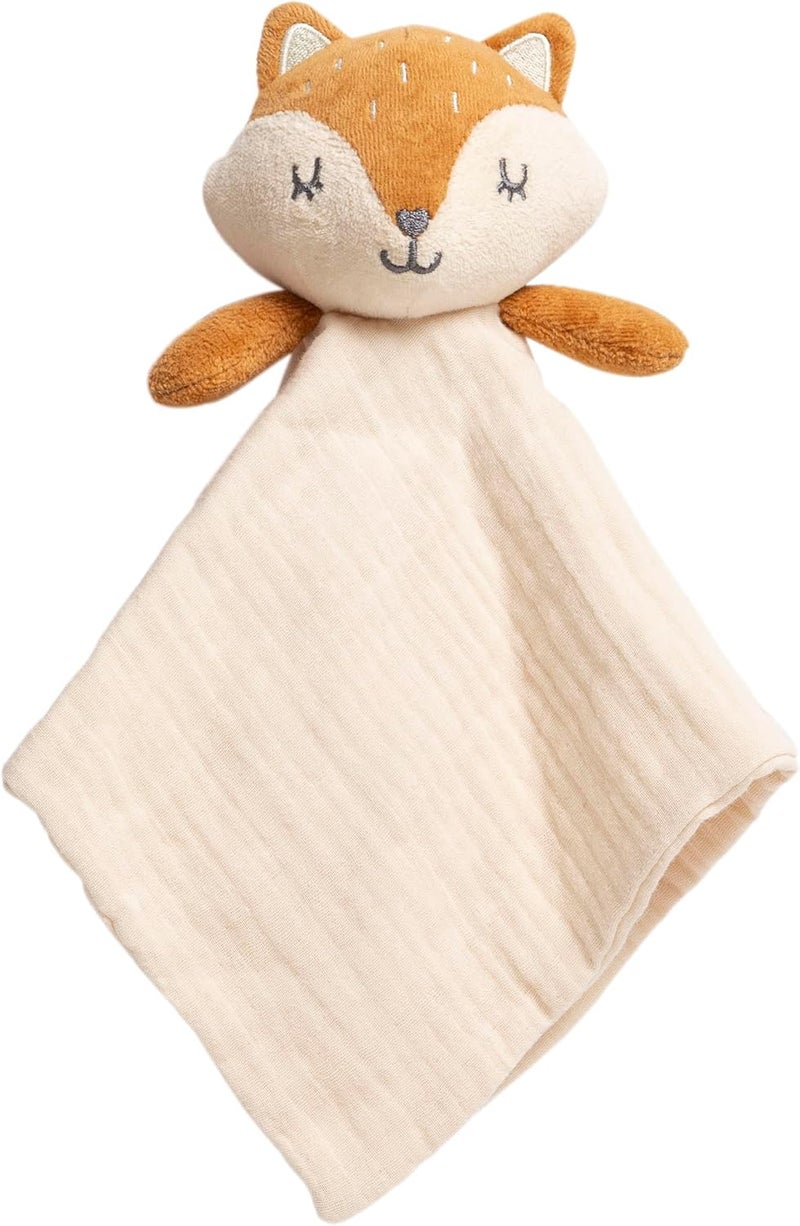 Pearhead Fox Security Blanket Soft Baby Lovey for Babies Snuggle Toy Stuffed Animal Newborn Infant and Toddler Security Toy Baby Boy or Baby Girl Lovie New Baby Gift Cotton Muslin Fox Lovey - Image 1