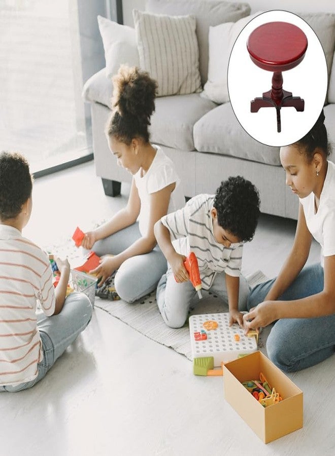 Amosfun Dollhouse Coffee Table Mini End Table Small Wooden Dollhouse Furniture Living Room Scene Decoration 2.04 x 1.96 x 1.96 Inches - Image 3