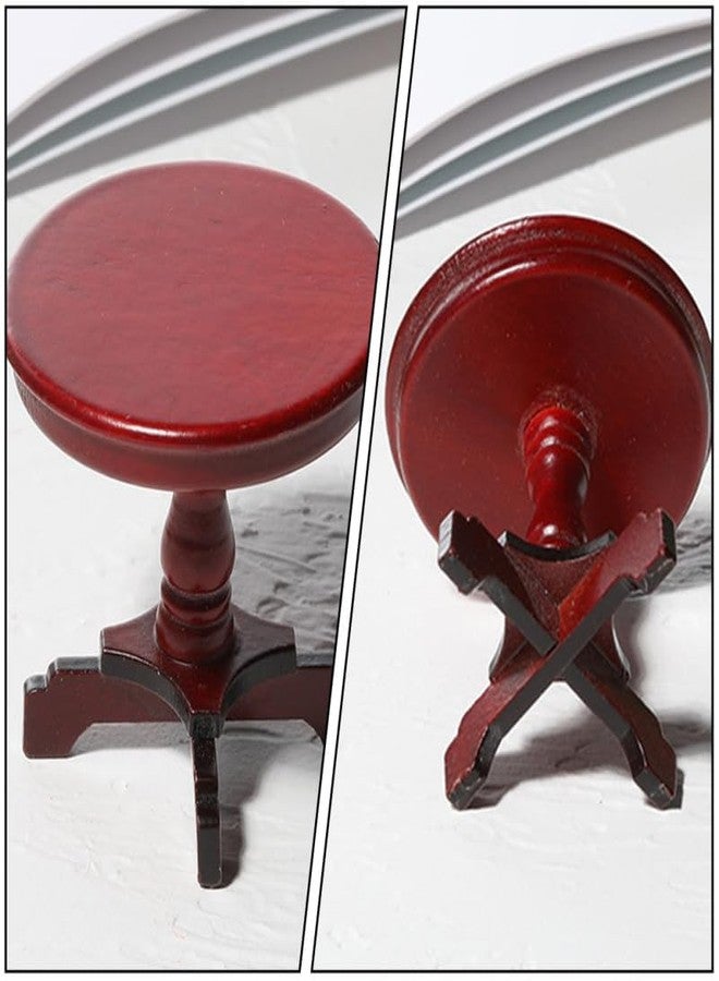 Amosfun Dollhouse Coffee Table Mini End Table Small Wooden Dollhouse Furniture Living Room Scene Decoration 2.04 x 1.96 x 1.96 Inches - Image 4