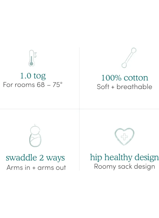 ايدن + أناي Essentials Easy Wrap Swaddle, Cotton Knit Baby Wrap, Newborn Wearable Swaddle Sleep Sack