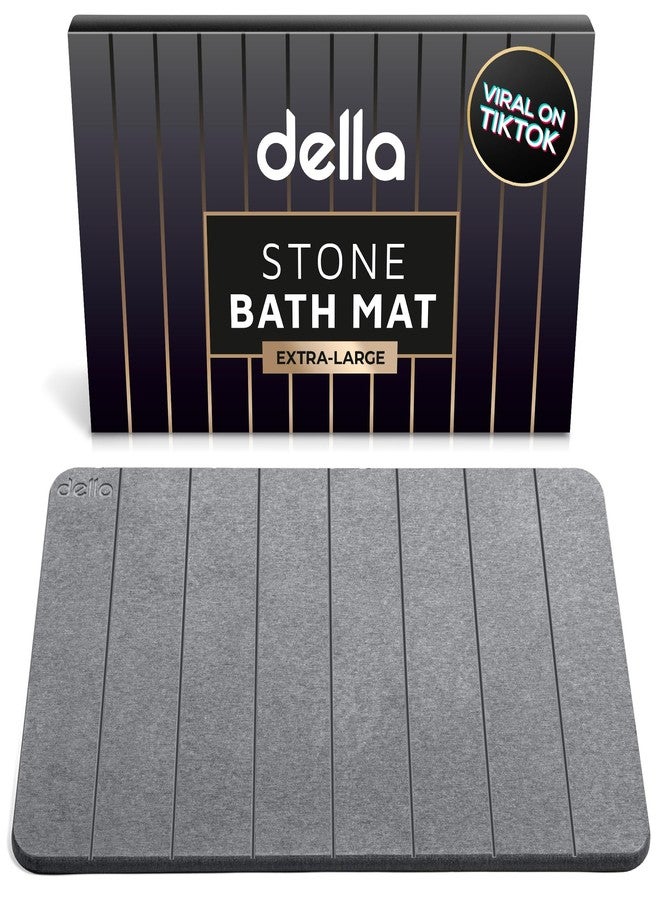 della Premium Stone Bath Mat - Luxurious Quick Drying Diatomite Bathstone for Bathroom Floor - Modern Super Absorbent Diatomaceous Earth Shower Mat, Water Absorbent Bathmat ([Extra-Large] Stripes) - Image 1