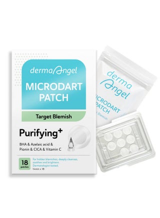 DERMA ANGEL Microdart Acne Patches for Deep Blemishes - 18 Dots - Hydrocolloid Pimple Patch with Salicylic Acid, Azelaic Acid, CICA & Vitamin C - Targets Stubborn Blemishes, Dark Spots & Cystic Acne - pzsku/Z38123B5D58A68B1DCC66Z/45/1743225040/81f36130-9b8c-4416-a950-7dcf44063048