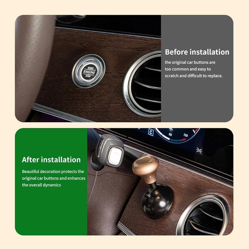 OSHIMA Car One Button Start Lever, Car Push to Start Button, Engine Start Stop Button, Car Joystick Starter Car Joystick Push Start Button Cover Car to Start Joystick for Cars (Black) - Image 2