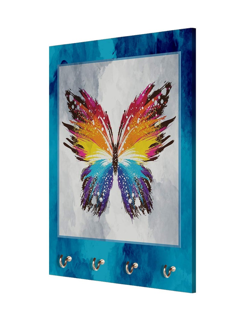 999STORE Key Stand for Home Wall Stylish Holder Wall Mount Hanger Organizer Butterfly Key Stand for Wall (MDF_7.5X12 Inch_Multi) KeyholderP126 - Image 3