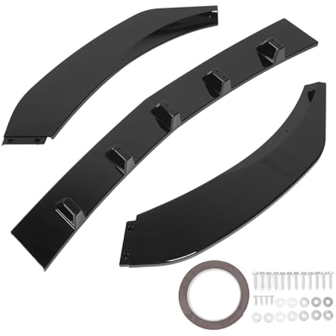 Fuchooky 3PCS Front Bumper Lip Spoiler Maxton Style Front Lip Body Kit Replacement for Benz CLAClass C117 AMG Line 2016 to 2019 - Image 1