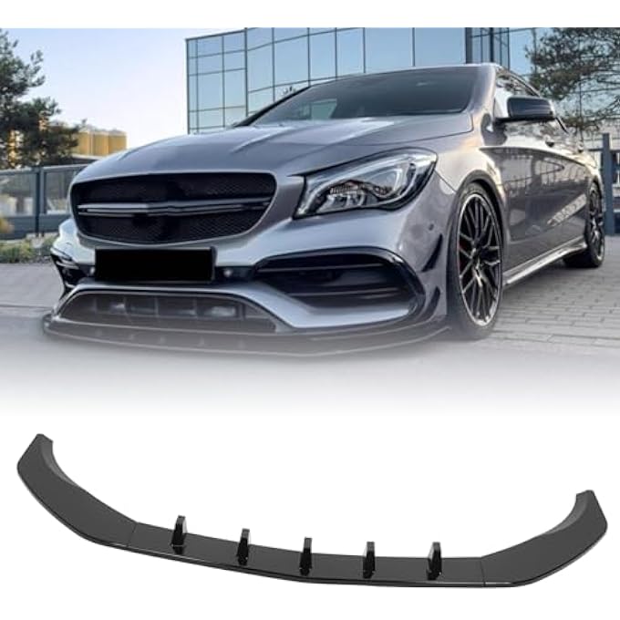 Fuchooky 3PCS Front Bumper Lip Spoiler Maxton Style Front Lip Body Kit Replacement for Benz CLAClass C117 AMG Line 2016 to 2019 - Image 4