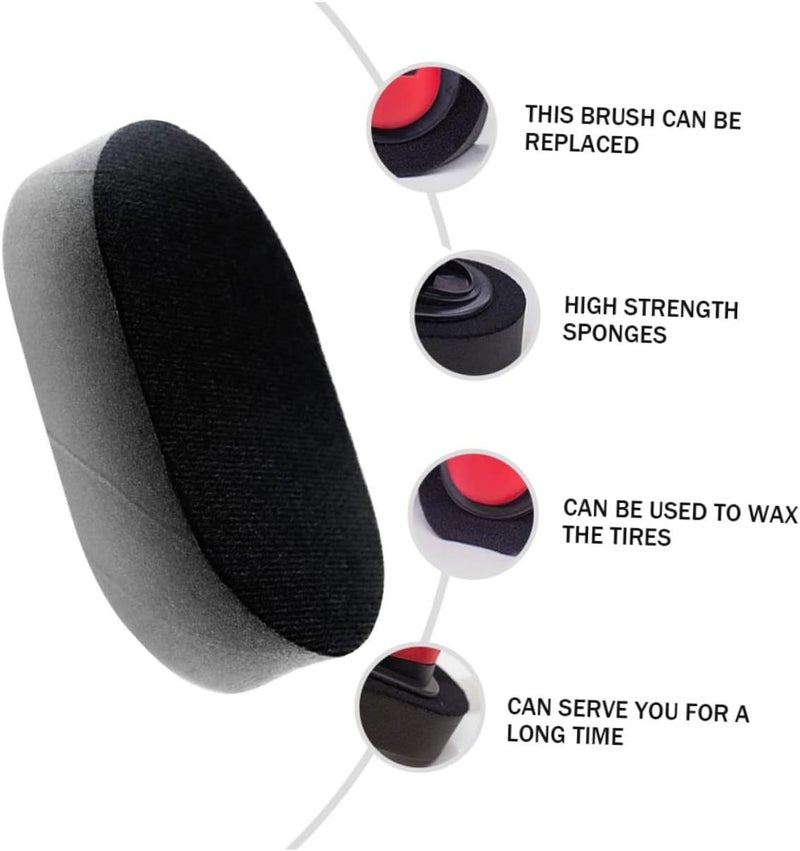 Ciieeo Car Wheel Cleaning Supplies Tire Polish Brush Sponge Auto Waxing Sponge for Car Detailing - Image 5