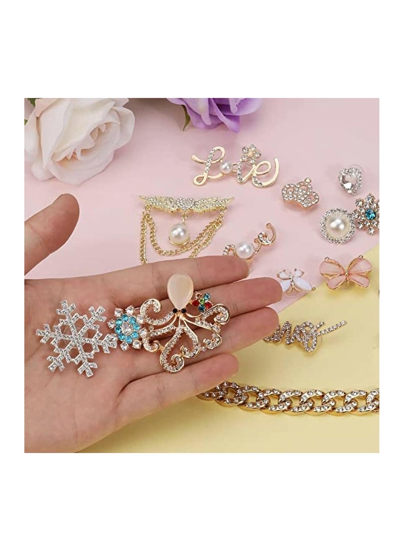 Luckam 21 Pack Enamel Shoe Charms Bling Fits for Sandals Clog Fashion Crystal Rhinestone Jewelry Accessories Decoration Girls Women Party Favors Birthday Gifts - Image 4