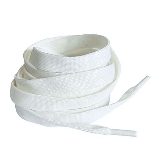 Goodlace 1.2cm Wide Shoe Laces Flat Shoelaces of Polyester for McQueen shoes 55Inch pure white - Image 1