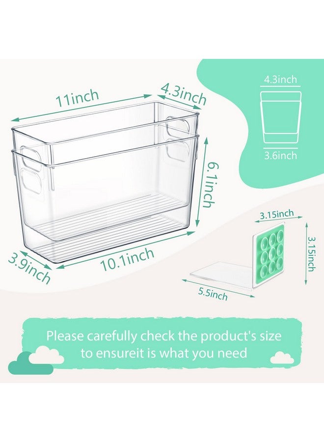 Chunful Chunful 4 Set Breastmilk Storage Containers for Fridge with L-shaped Compressor, Stores up to 12 Breast Milk Bags, for Flattening Breast Milk Bags, Clear Freezer Fridge Organizer Bins Storage 11" Long  - Image 2